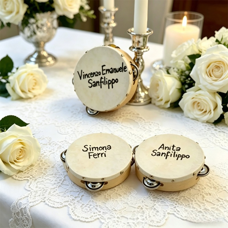 Musical Instrument And Name - 3/5PCS ﻿ Wedding Tambourine Drums Custom