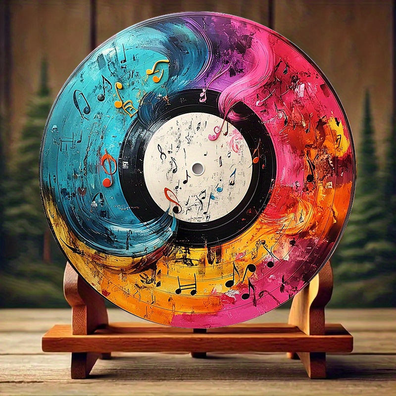 Colorful Vinyl Record Music No - Musical Instrument Sign recension och pris